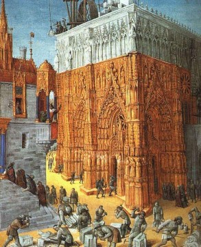 La construcción de una catedral Jean Fouquet Pinturas al óleo